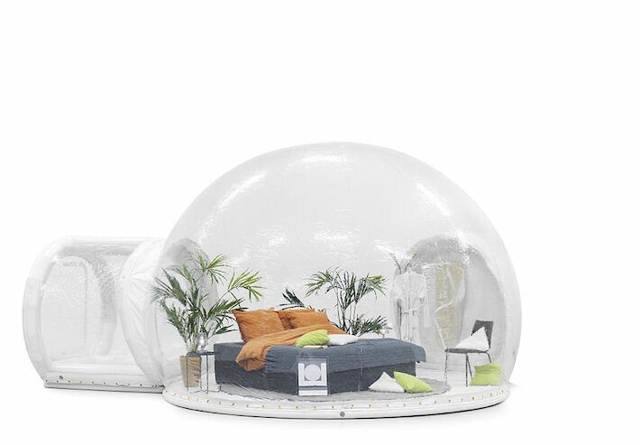 Kaufen Sie aufblasbare Traglufthalle transparent 4 Meter mit transparentem Tunnel bei Jb inflatables