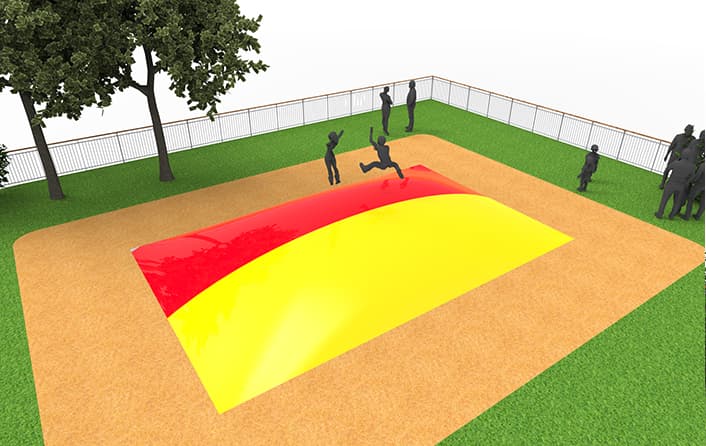 Compre montanha aérea inflável na cor vermelho amarelo para crianças. Encomende montanhas aéreas infláveis ​​agora online na JB Insuflaveis Portugal