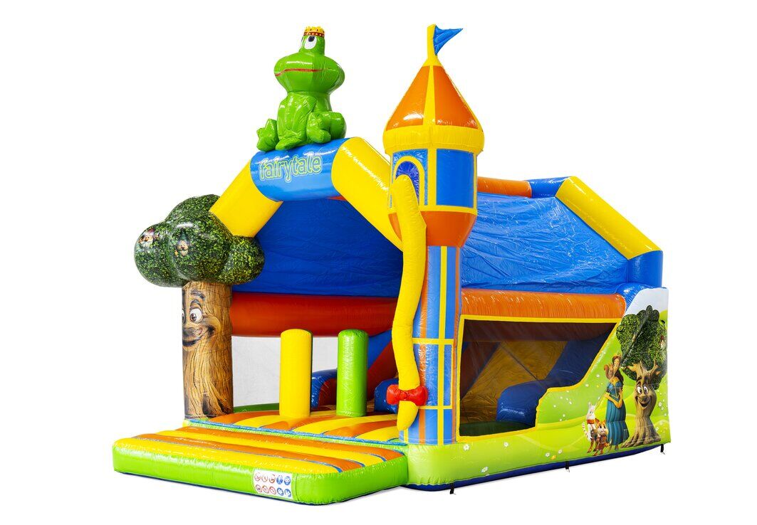 Combounce Fairytale bouncy castle with fairytale characters, available at JB Inflatables