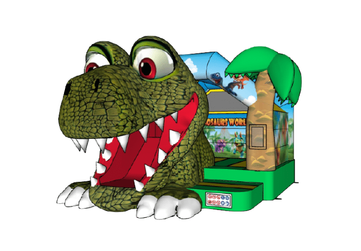 Pide el Slide Combo con un mega dinosaurio en JB-Hinchables