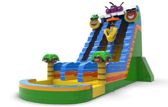 Get an inflatable waterslide D22 in theme caribbean for both young and old. Order inflatable waterslides online at JB Inflatables America