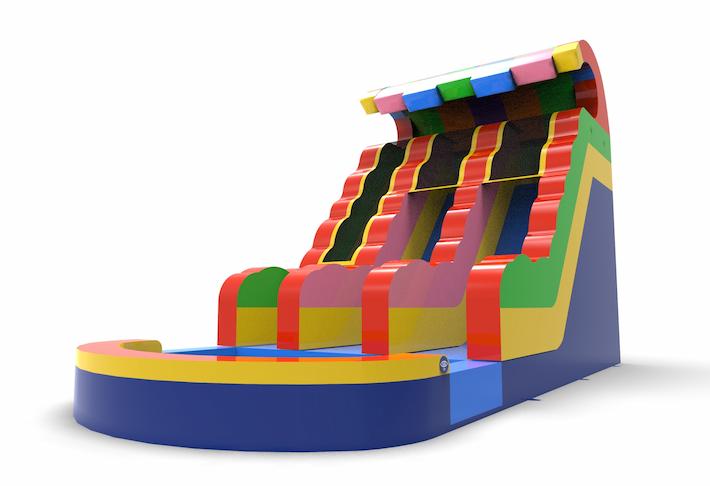 Order an inflatable waterslide D18 in all colors for both young and old. Buy inflatable waterslides online at JB Inflatables America