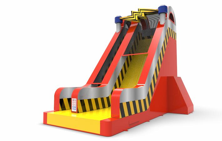 An inflatable dryslide S22 in theme high voltage for both young and old for sale. Order inflatable dryslides online at JB Inflatables America