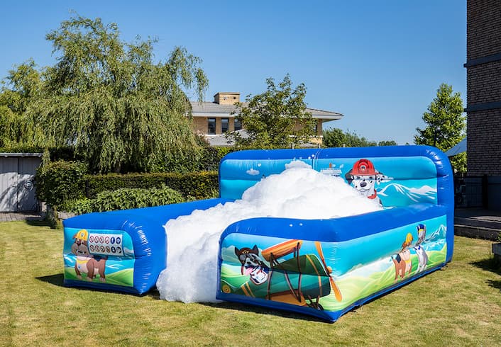 Opblaasbaar open bubble boarding springkussen met schuim te koop in thema Paw patrol voor kids