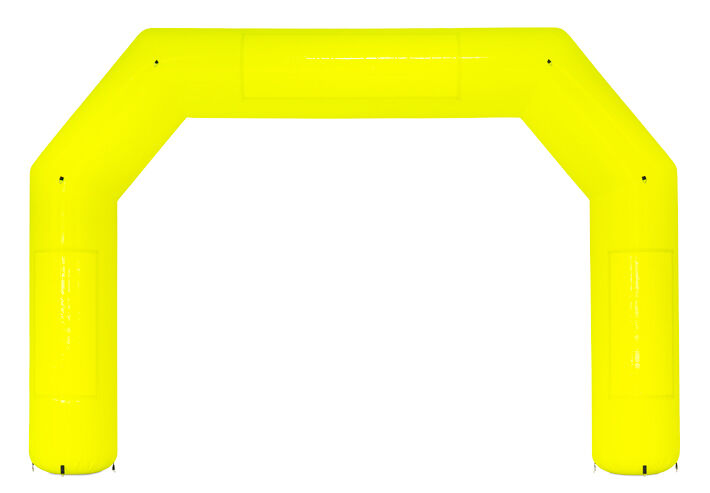 Standaard Opblaasbare Reclameboog Fluor Geel 9x6m – opvallende start- of finishboog in felle fluor gele kleur, verkrijgbaar bij JB Inflatables.