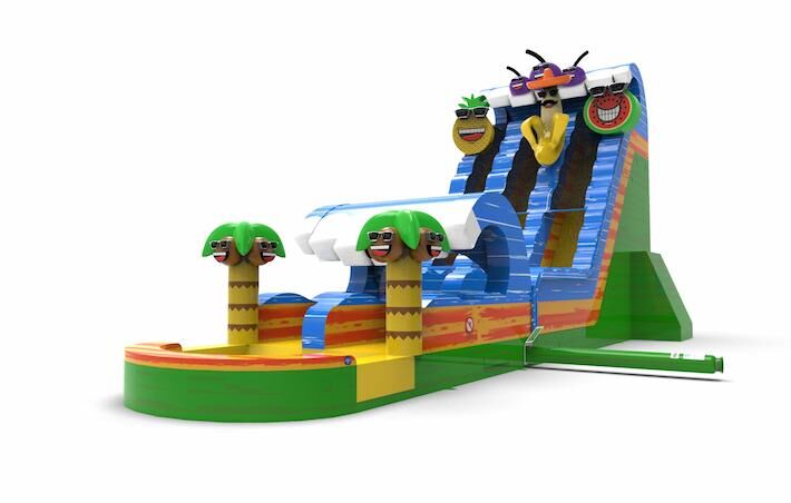 Order unique inflatable waterslide D22 in theme caribbean for both young and old. Buy inflatable reclame waterslides online at JB Inflatables America