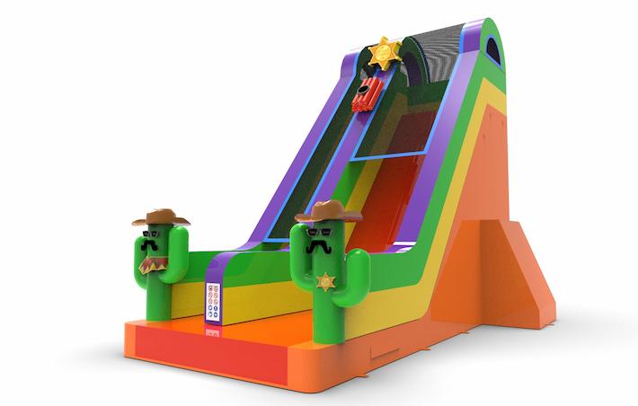 Get an inflatable dryslide S22 in Texas theme for both young and old. Order inflatable dryslides online at JB Inflatables America