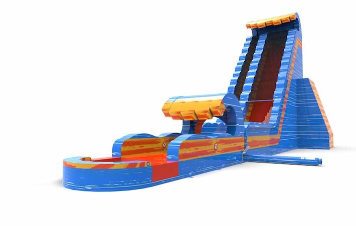 Get an inflatable waterslide S30 in theme waterfall for both young and old. Order inflatable waterslides online at JB Inflatables America