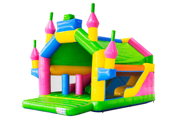 Combounce Kasteel springkussen in felle kleuren te bestellen bij JB inflatables