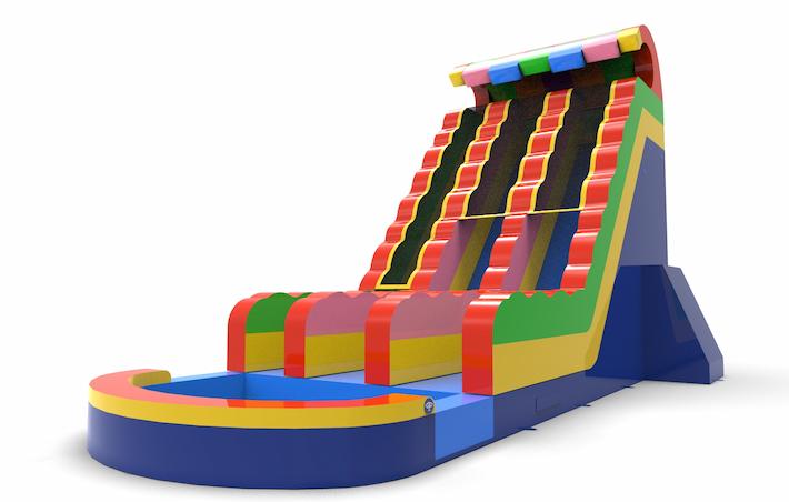 Buy an inflatable waterslide D22 in all colors for both young and old. Order inflatable commercial waterslides online at JB Inflatables America