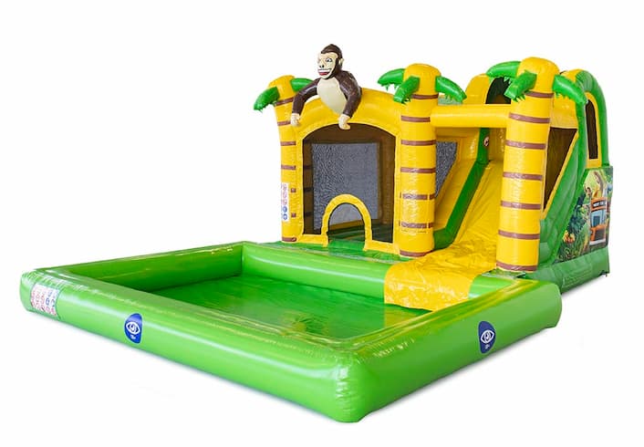 Na sprzedaż nadmuchiwany dmuchany plac zabaw Jumpy Happy Splash z basenem wodnym i z motywem dżungli dla dzieci.Kup najlepsze trwałe dmuchane place zabaw w JB Dmuchance