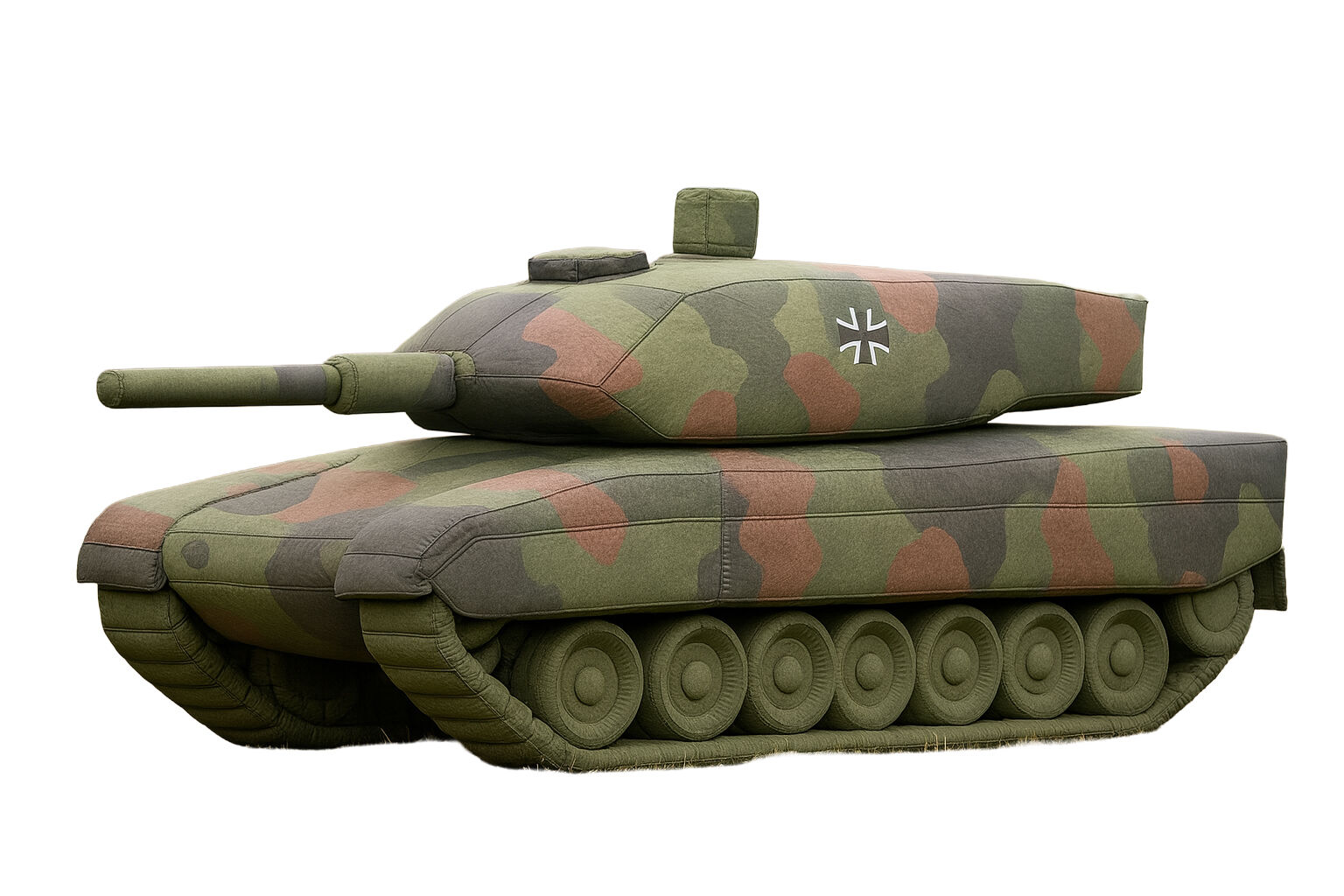 Opblaasbare Leopard gevechtstank. Realistische militaire decoy voor defensie