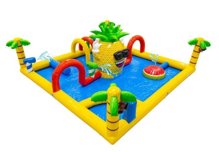 Duży dmuchany park wodny Spraypark w motywie Hawaii Beach