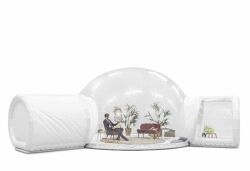 Dome Transparent 5m + Transparent Access Tunnel + Closed Cabin