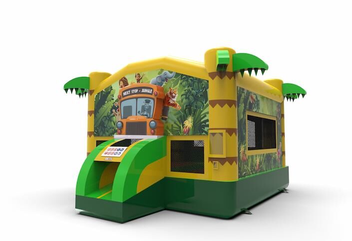 Buy an inflatable 2,5D jumper jungle themed bounce house for both young and old. Inflatable bounce houses online for sale at JB Inflatables America