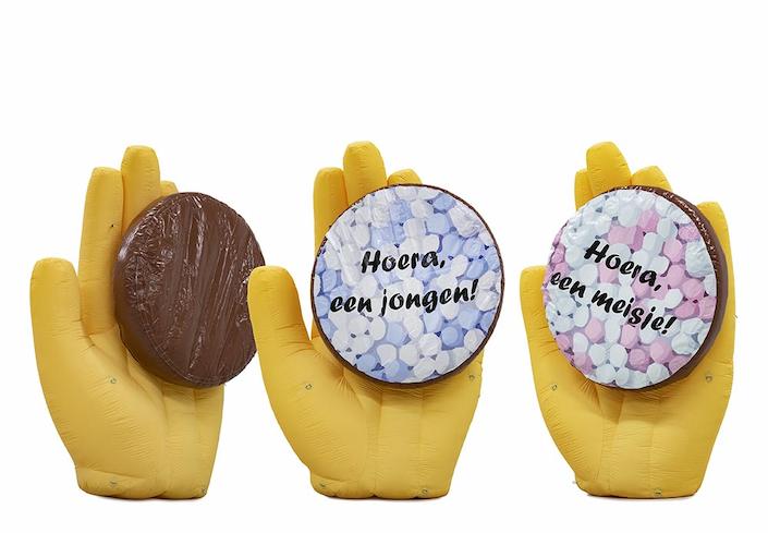 Maatwerk opblaasbare hand met beschuit voor jongens en voor meisjes 
