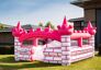 Opblaasbaar open bubble boarding park luchtkussen met schuim kopen in thema roze prinses kasteel castle voor kinderen