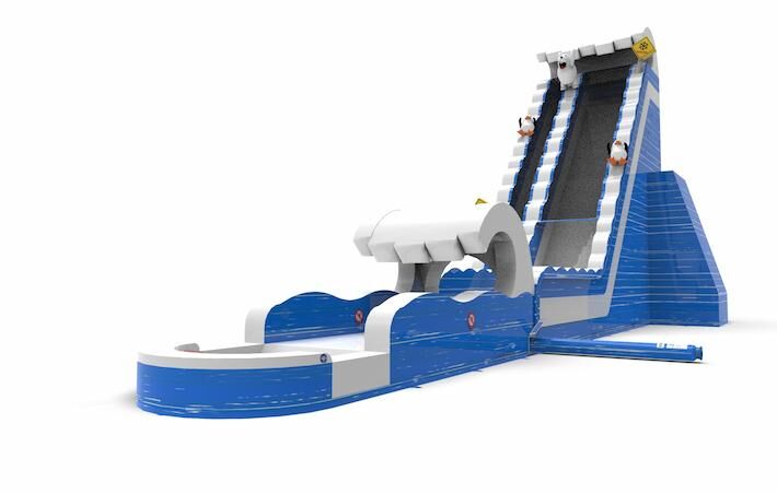 Order an inflatable waterslide S30 in winter edition theme for both young and old. Inflatable commercial waterslides online for sale at JB Inflatables America