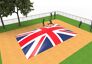 Compre airmountain inflável no tema da bandeira do Reino Unido. Encomende montanhas aéreas infláveis ​​agora online na JB Insuflaveis Portugal
