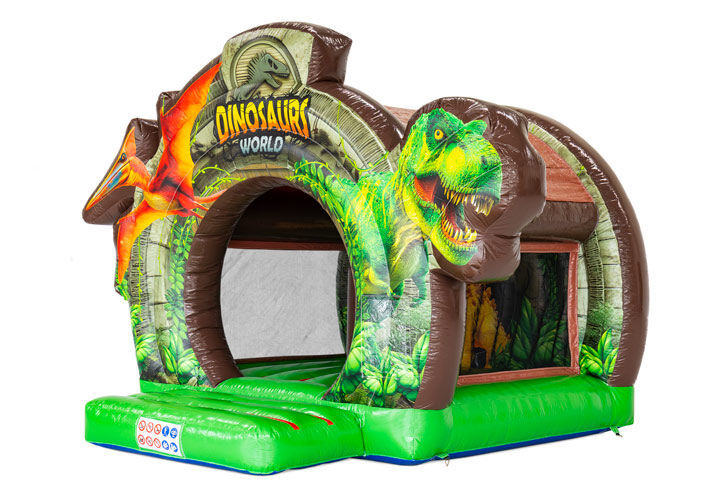 Bouncedome Jurassic World springkussen met dinosaurus thema te bestellen bij JBInflatables