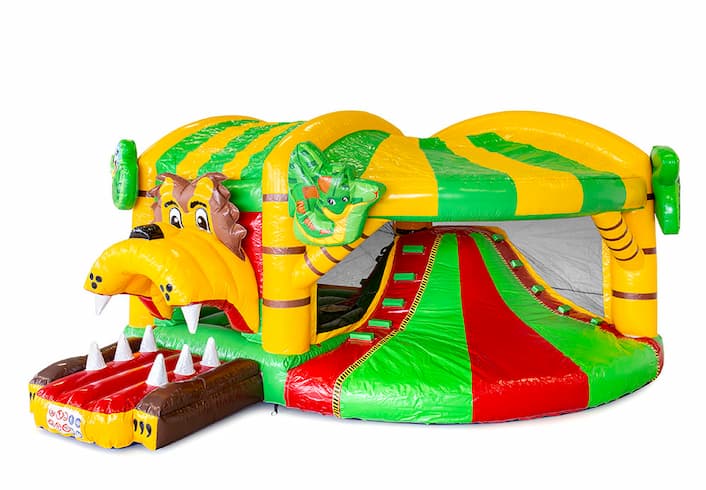 Compre un castillo inflable de interior multijugador con tobogán en un tema de la jungla para niños. Ordene castillos inflables en línea en JB Hinchables España