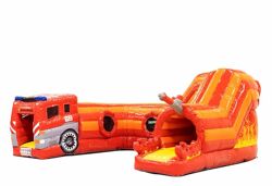 Hüpfburg Kriechtunnel Feuerwehr