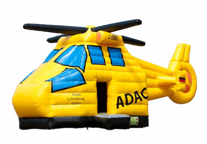 Maatwerk springkussen in de vorm van een ADAC helikoper 