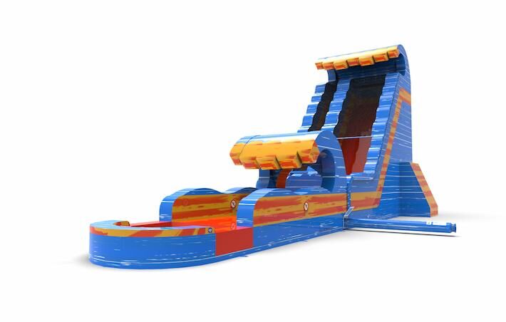 Order an inflatable waterslide S22 in waterfall theme for both young and old. Inflatable commercial waterslides online for sale at JB Inflatables America