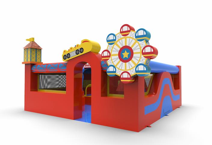 springkasteel playpark rollercoaser thema voor kinderen kopen