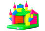 Castillo hinchable con diseño de castillo en colores fluorescentes – una atracción hinchable disponible en JB-Hinchables.