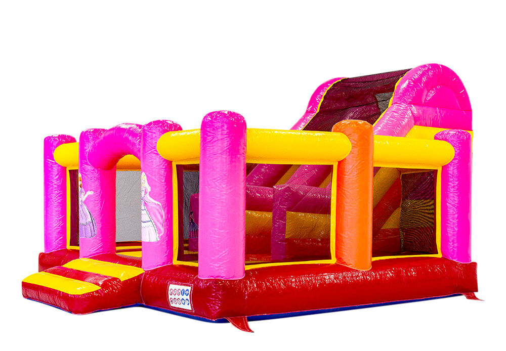 Compre una caja de diapositivas inflable con el tema de la princesa genial para niños. Ordene castillos hinchables en línea en JB Hinchables España