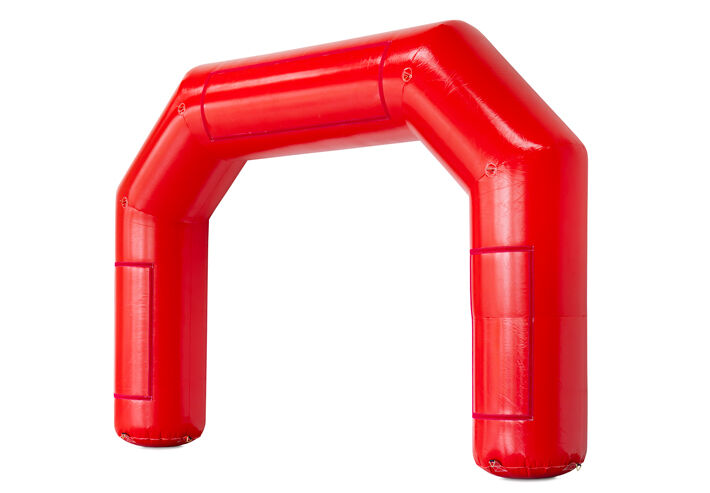 Arco publicitário insuflável vermelho 6x4 m – pronto a usar como arco de chegada ou entrada marcante no seu evento. Encomende já na JB-Insuflaveis!