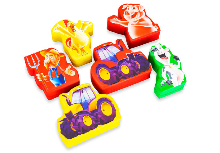 Conjunto de tema Softplay fazenda imagens animais