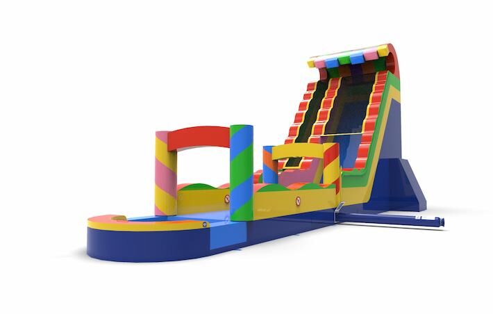 Order an inflatable waterslide S22 in all colors for both young and old. Inflatable commercial waterslides online for sale at JB Inflatables America