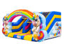 Midi Slide Unicorn springkussen met kleurrijk eenhoorn thema en glijbaan, te bestellen bij JB Inflatables