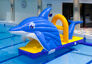 Order a unique airtight inflatable swimming pool slide in a dolphin theme for both young and old. Buy inflatable pool games now online at JB Inflatables America
