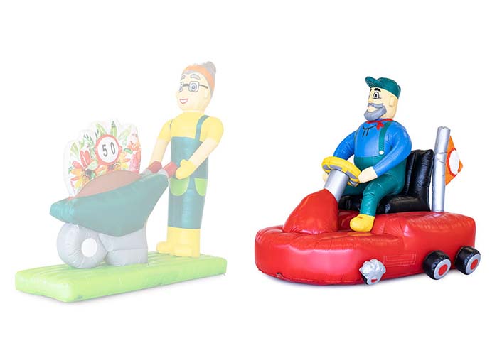 Opblaasbare abraham pop zittend op een grasmaaier kopen