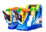 Buy a small indoor inflatable multiplay bouncy castle in pirate theme with slide for kids. Order inflatable bouncy castles online at JB Inflatables UK