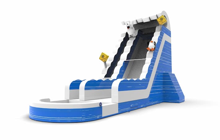 Order an inflatable waterslide S22 in winter edition theme for both young and old. Inflatable commercial waterslides online for sale at JB Inflatables America