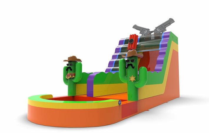 Get an inflatable waterslide S18 in theme Texas for both young and old. Order inflatable waterslides online at JB Inflatables America