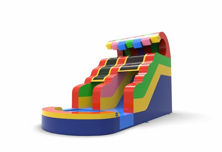 Buy an inflatable waterslide S12 in all colors for both young and old. Order inflatable commercial waterslides online at JB Inflatables America