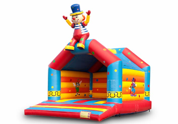 Compre un gran castillo hinchable interior con tema de payaso sentado para niños. Disponible en JB Hinchables España en línea