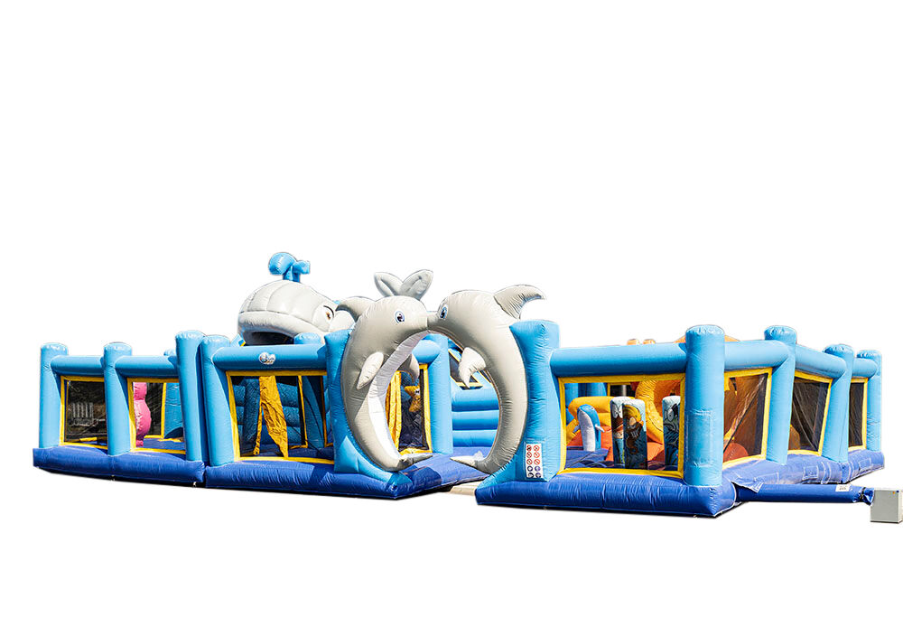 Compre un gran castillo inflable en el tema seaworld para niños. Ordene castillos inflables en línea en JB Hinchables España