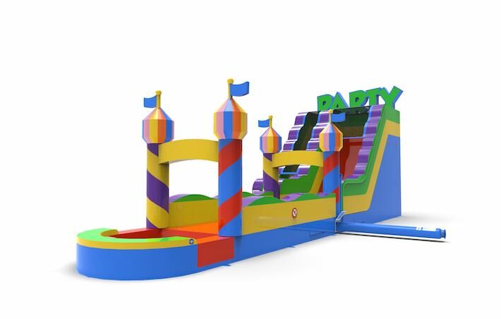 Order an inflatable waterslide S18 in party theme for both young and old. Inflatable commercial waterslides online for sale at JB Inflatables America