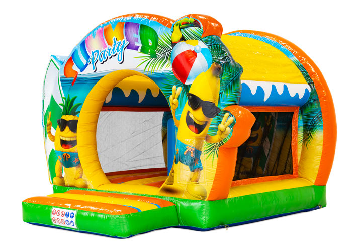 Bouncedome Summer Party springkussen met zomers thema te bestellen bij JBInflatables