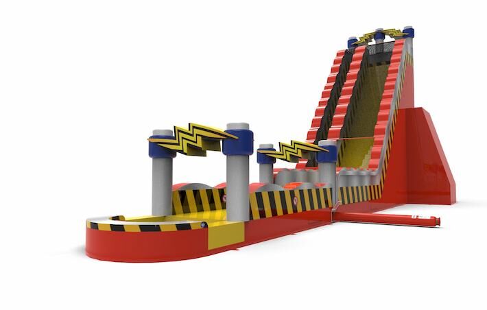 Zdobądź nadmuchiwaną zjeżdżalnię wodną S30 z motywem wysokiego napięcia dla młodych i starszych. Zamów nadmuchiwane zjeżdżalnie wodne online w JB Dmuchańce Polska