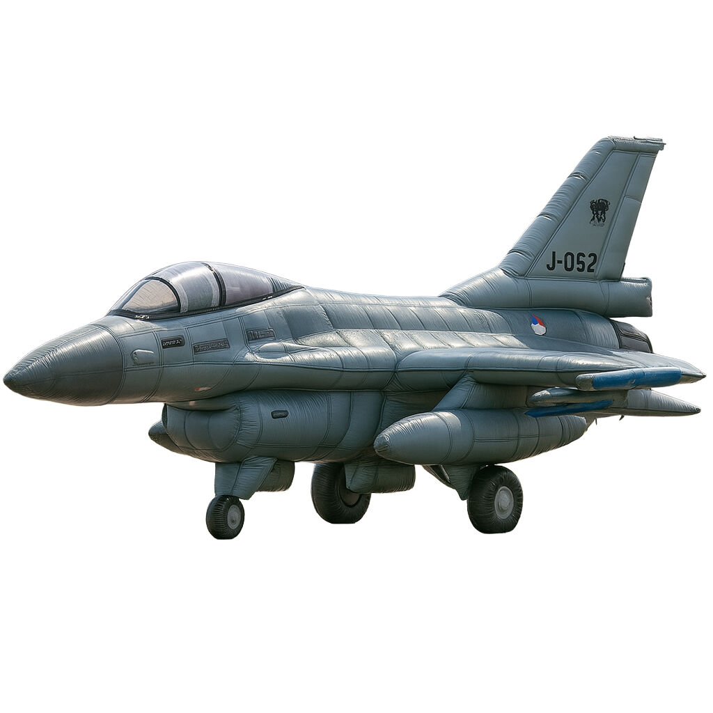 Opblaasbaar F-16 gevechtsvliegtuig, realistische decoy voor militaire luchtoperaties
