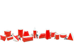 Battle Obstakel Set Rood (14 stuks)