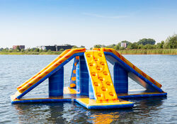 Tobogán acuático modular para escalar con toboganes forma de X