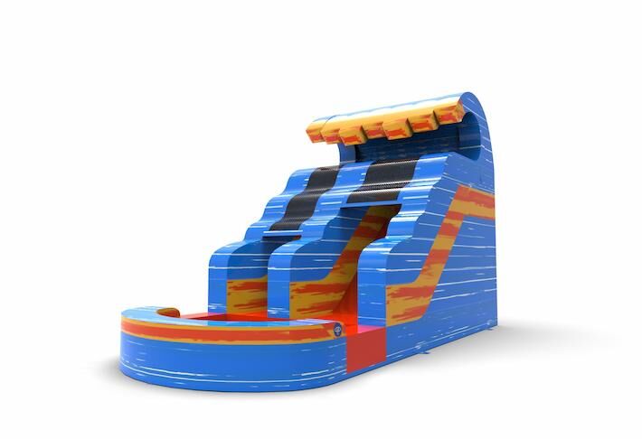 Get an inflatable waterslide S12 in theme waterfall for both young and old. Order inflatable waterslides online at JB Inflatables America